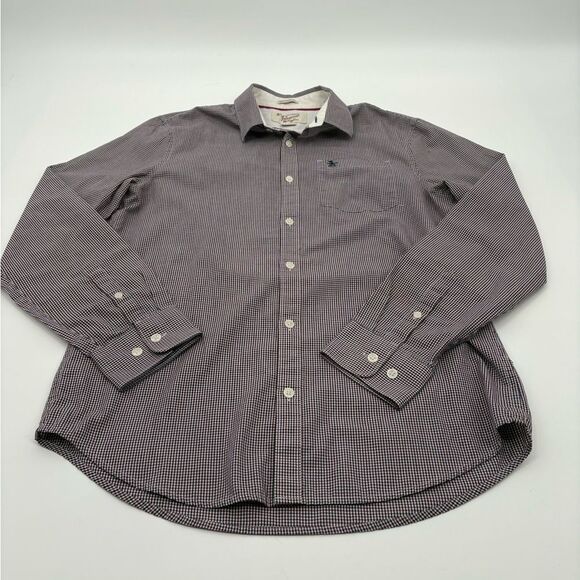 The original penguin | heritage slim fit | Men's Blue and White Checkered Shirt - Picture 4 of 7